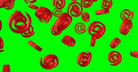 At sign email falling red - green screen Stock Footage 83022883