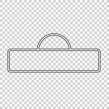 Sign Empty Rectangular With Arch rectangle line linear black Stock Illustration