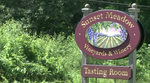 Sign entering a small vineyard Stock Footage 8981672