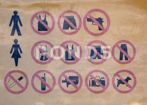 Sign at the entrance of jvari church. mtskheta. georgia Stock Photos