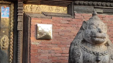 A sign on the entrance with the name of the Museum Stock Footage 59185394