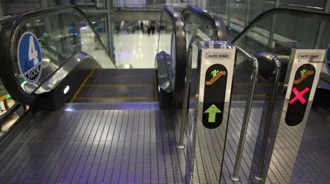 Sign in escalator Stock Footage 22844842