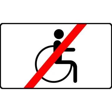 A sign, except for the disabled. Vector image. Illustrazione stock