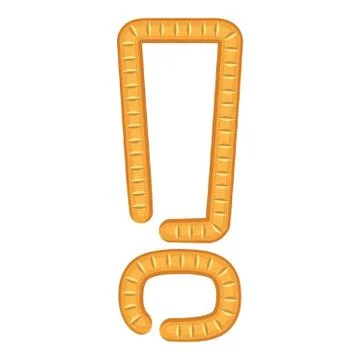 Sign exclamatory bread icon, cartoon style Stock Illustration