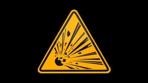 Sign Explosive Material Alpha Channel Stock Footage 98356008