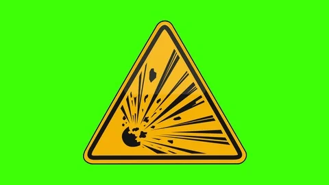 Sign Explosive Material Green Screen Stock Footage 98356096