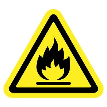 Sign fire yellow Illustrazione stock