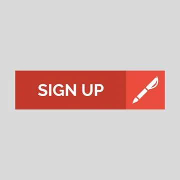 Sign up flat button on grey background. Stock Illustration