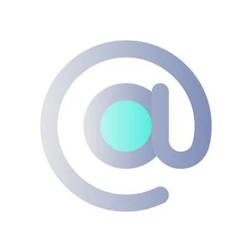 At sign flat gradient color ui icon Stock Illustration