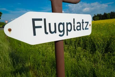 Sign Flugplatz Foto stock