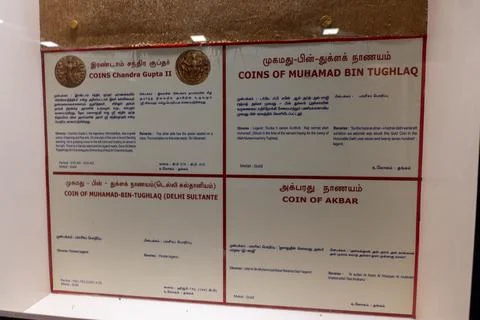 A sign with four different sections of text. in Chennai Fotos Stock