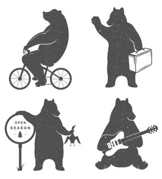Sign Fun Bears Stock Illustration