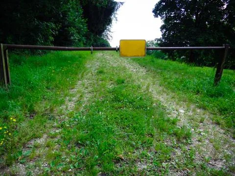 Sign on gate Stock Photos