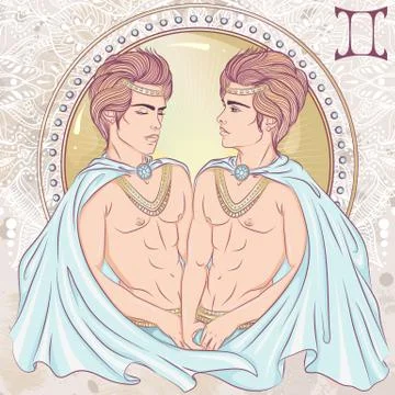 Sign of Gemini as a man Stock Illustration