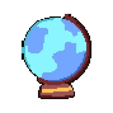 Sign globe pixel art vector illustration 스톡 일러스트