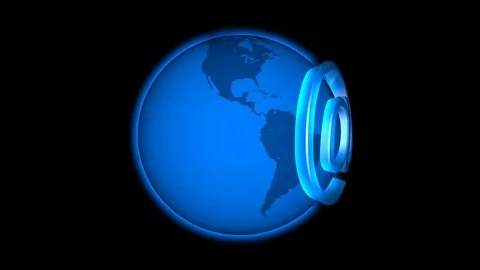 At sign on globe spinning Stock Footage 75632000