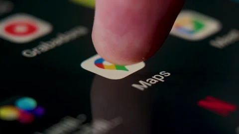Sign in to Google maps application on the android smartphone screen Stock Footage 245942278