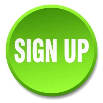 Sign up green round flat isolated push button Stock Illustration