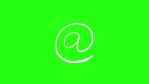 At Sign Green Screen Background Video stock 303383673