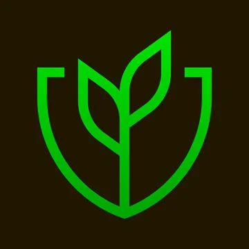 Sign of green sprout on shield Stock Illustration