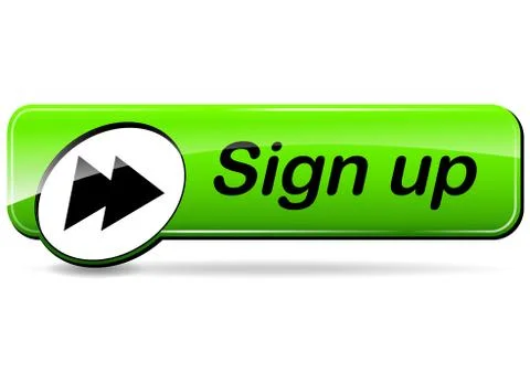 Sign up green web design button Stock Illustration