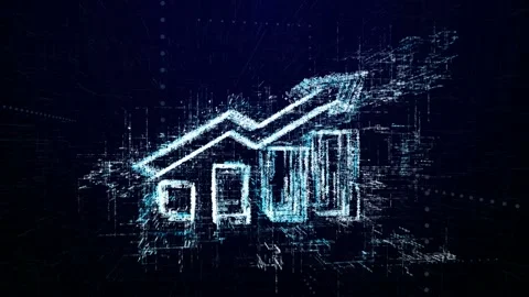 Sign Growth chart consisting of interactive digit and symbol Stock Footage 85734410