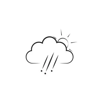 A sign of hail with the sun icon. Elements of weather signs icon. Premium イラスト素材