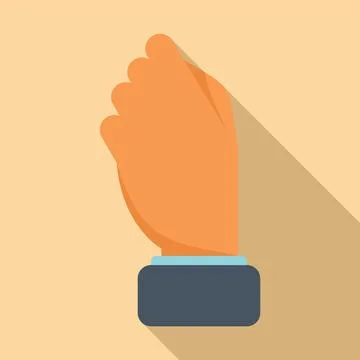 Sign hand icon flat vector. Arm gesture Stock Illustration
