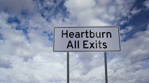 Sign Heartburn All Exits Clouds Timelapse Stock Footage 44524082