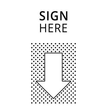 Sign Here Document Signing Sticker Vector Stock Illustration