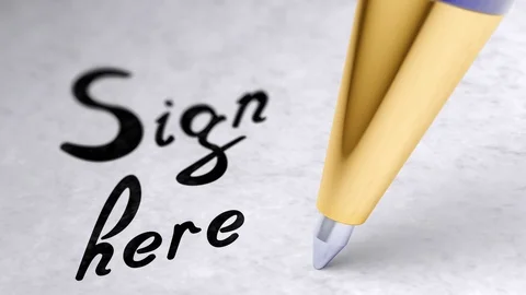 Sign here. Looping footage has 4K resolution. Encoder Prores 4444. 스톡 동영상 92174643