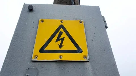 Sign of high electrical voltage, a symbol of electricity, danger. Stock Footage 277463229