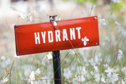 Sign from hydrant Stock Photos