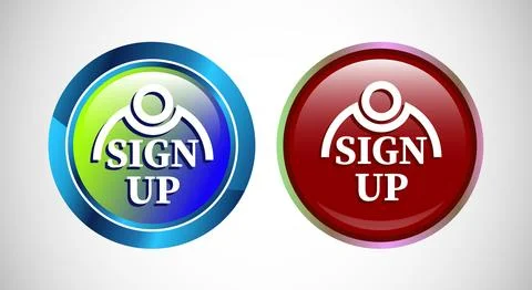 Sign Up Icon Button Set Design Illustration. イラスト素材