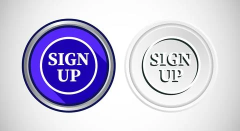 Sign Up Icon Button Set Design Illustration. Stock Illustration
