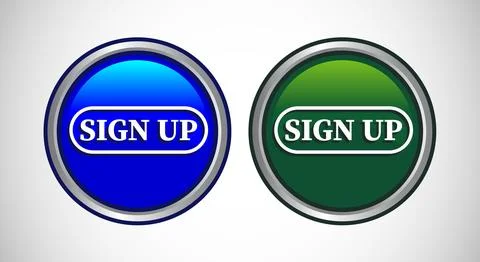 Sign Up Icon Button Set Design Illustration. イラスト素材