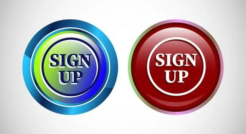 Sign Up Icon Button Set Design Illustration. Stock Illustration