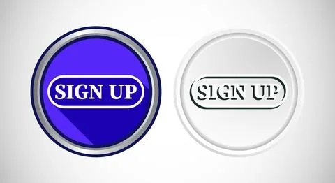 Sign Up Icon Button Set Design Illustration. Stock Illustration