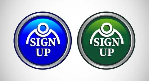 Sign Up Icon Button Set Design Illustration. イラスト素材