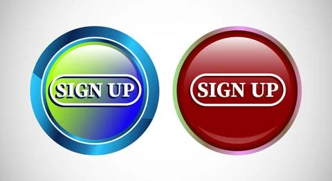Sign Up Icon Button Set Design Illustration. Stock Illustration