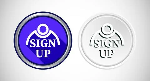 Sign Up Icon Button Set Design Illustration. Stock Illustration