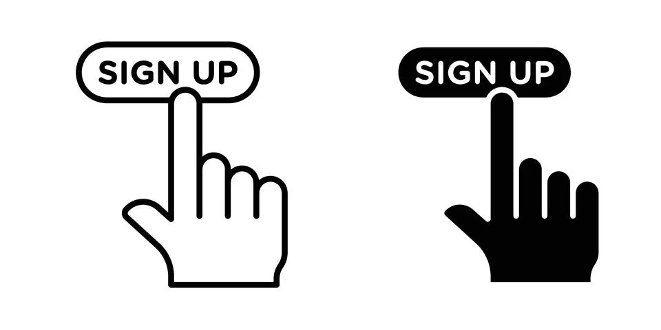 Sign up icon for design projects and web UI Stock Illustration