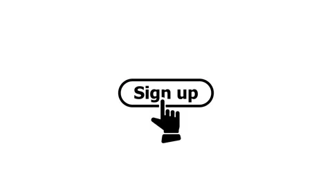 Sign Up icon. Digital hand cursor clicking "Sign Up" button animation. Fing.. Stock Footage 322967200