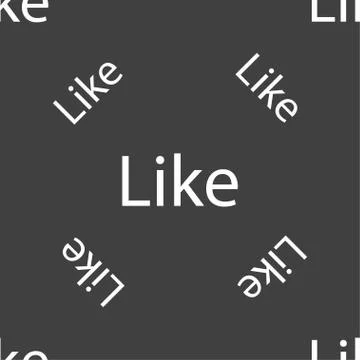 Like sign icon. Seamless pattern on a gray background. Vector Stock Illustration