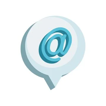 At sign icon on speech bubble Stock Illustration