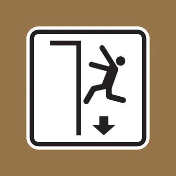Sign Indicating Caution Due to Falling Object in Urban Environment Stock Illustration