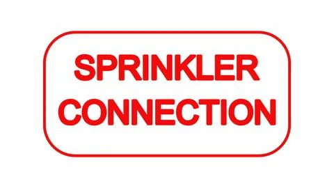 Sign indicating Sprinkler Connection Stock Illustration