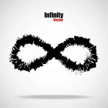 Sign infinity with brush, vector illustration Stock Illustration