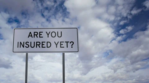 Sign Insured Yet Clouds Timelapse Video stock 35877351