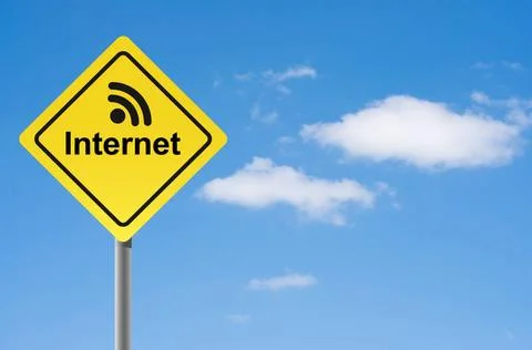 Sign internet broadcasting sky background. Sign internet broadcasting sky ... Stock Photos